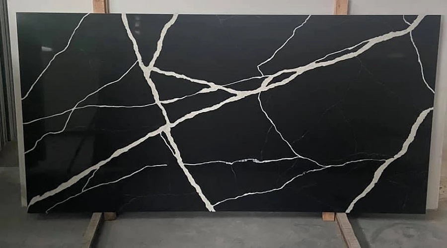 Calacatta Black Quartz For Kitchen