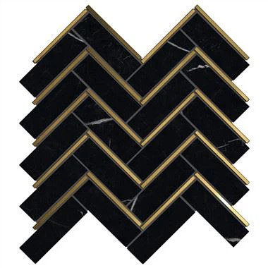 Natural Bianco 1" X 3" Chevron Mosaic veggflísar