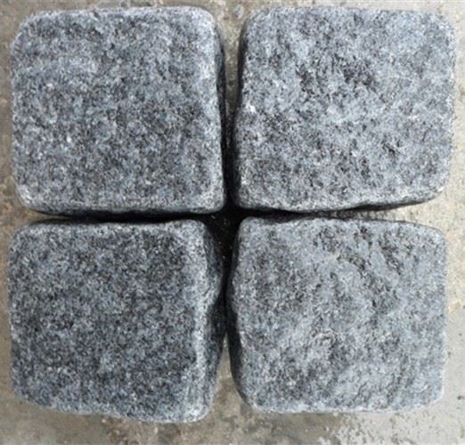 Natural Grey Granite Cube Stone With Nesh Project Paving Stone Outdoor